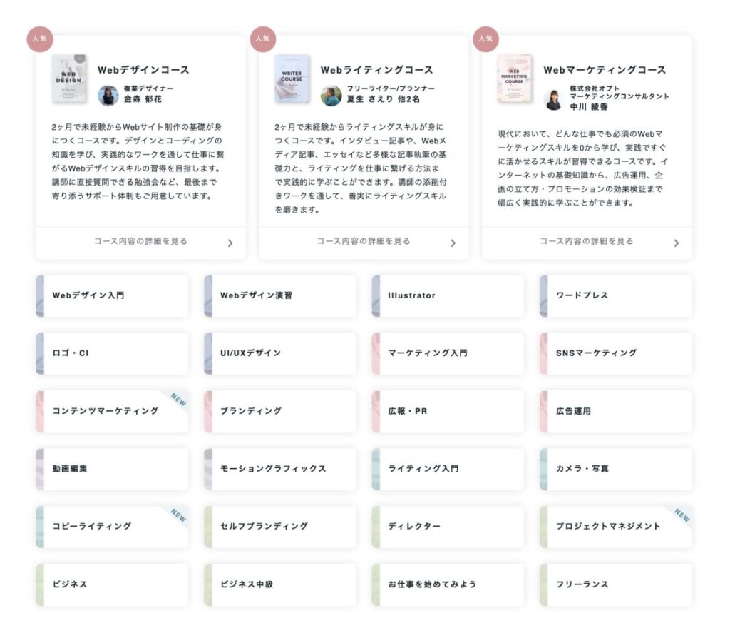 SHElikes（シーライクス）のコースの内容